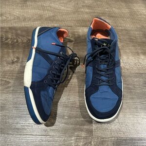 Men's Plae Prospect Sneaker Blue Leather Sneaker Lace Tie Size 12